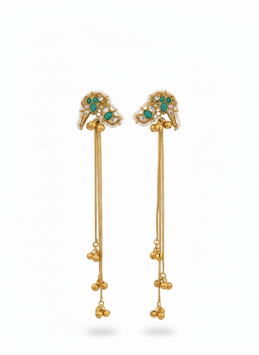 Royal Kashmiri Heritage Jhumka Earrings - Image 2