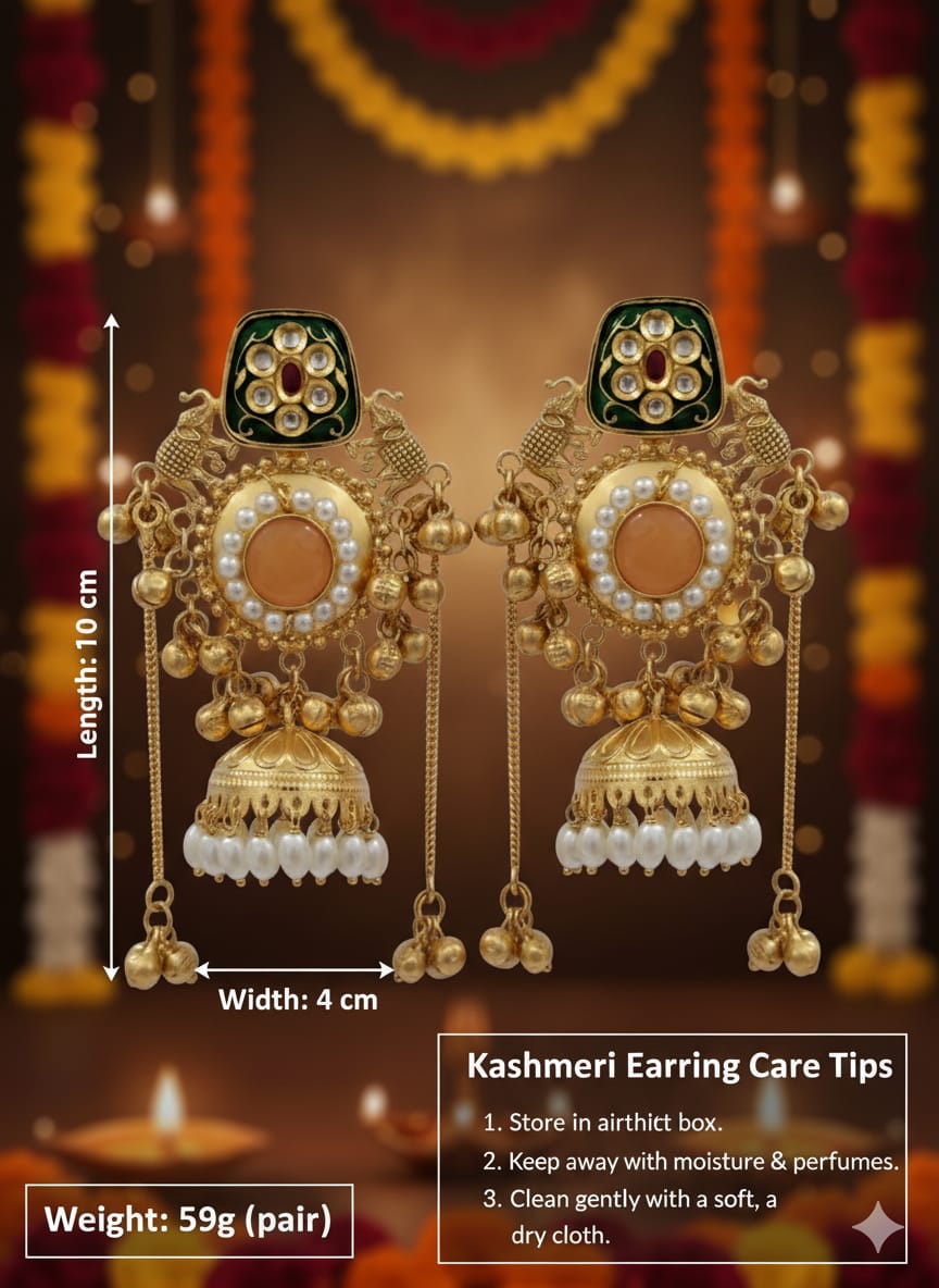 Royal Kashmiri Heritage Jhumka Earrings