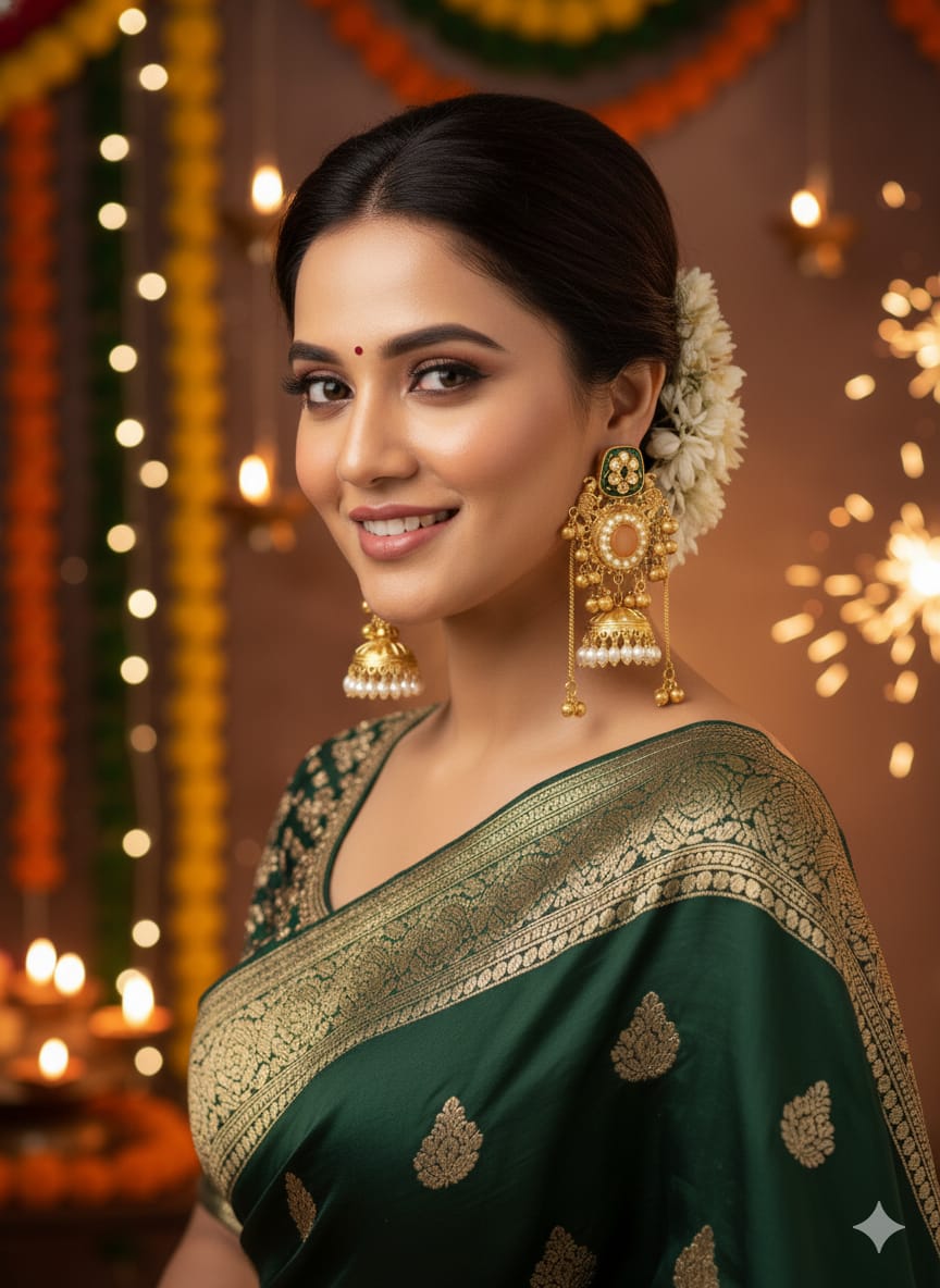 Royal Kashmiri Heritage Jhumka Earrings - Image 26