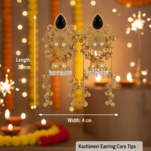 ✨ Karnika Shine Kashmiri Black Stone Jhumka Earrings