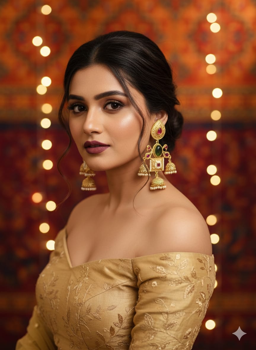 Royal Kashmiri Heritage Jhumka Earrings - Image 11