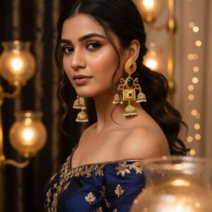 Regal Rani Antique Kundan Jhumka Earrings