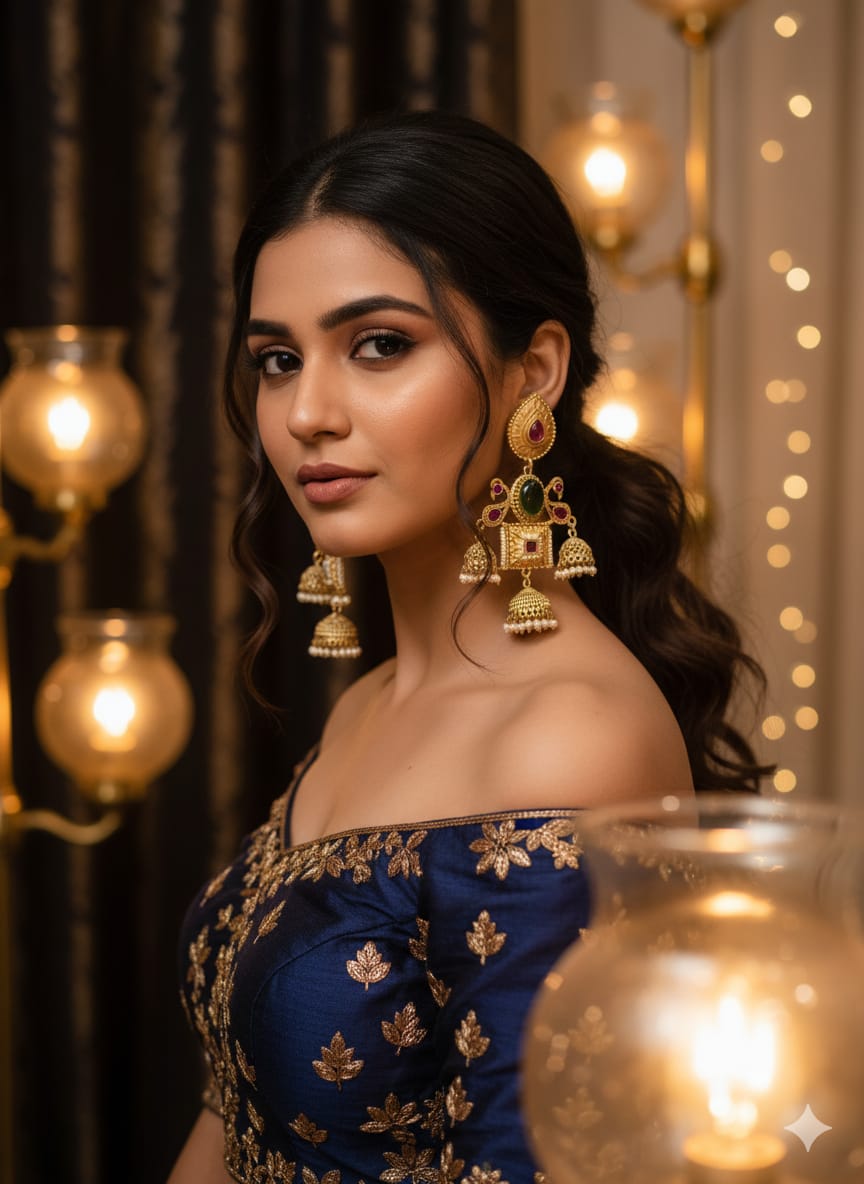 Royal Kashmiri Heritage Jhumka Earrings - Image 8