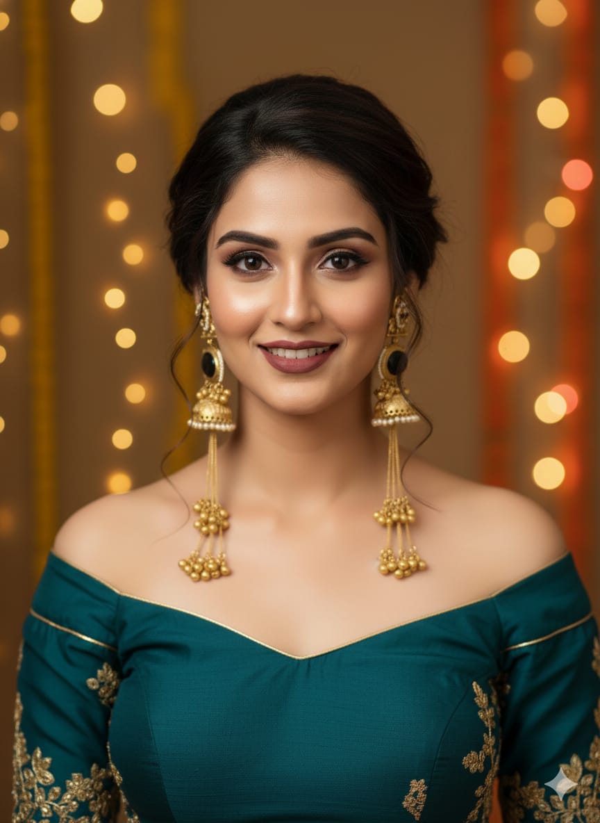 Royal Kashmiri Heritage Jhumka Earrings - Image 5