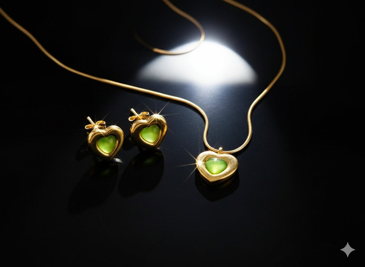 Evergreen Heart 18K Gold Plated Jewelry Set - Image 4
