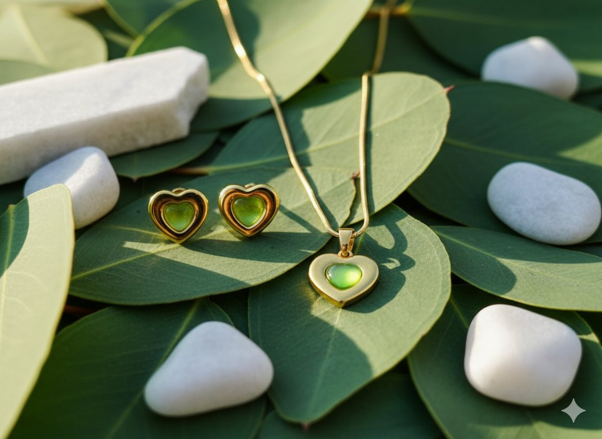 Evergreen Heart 18K Gold Plated Jewelry Set - Image 3