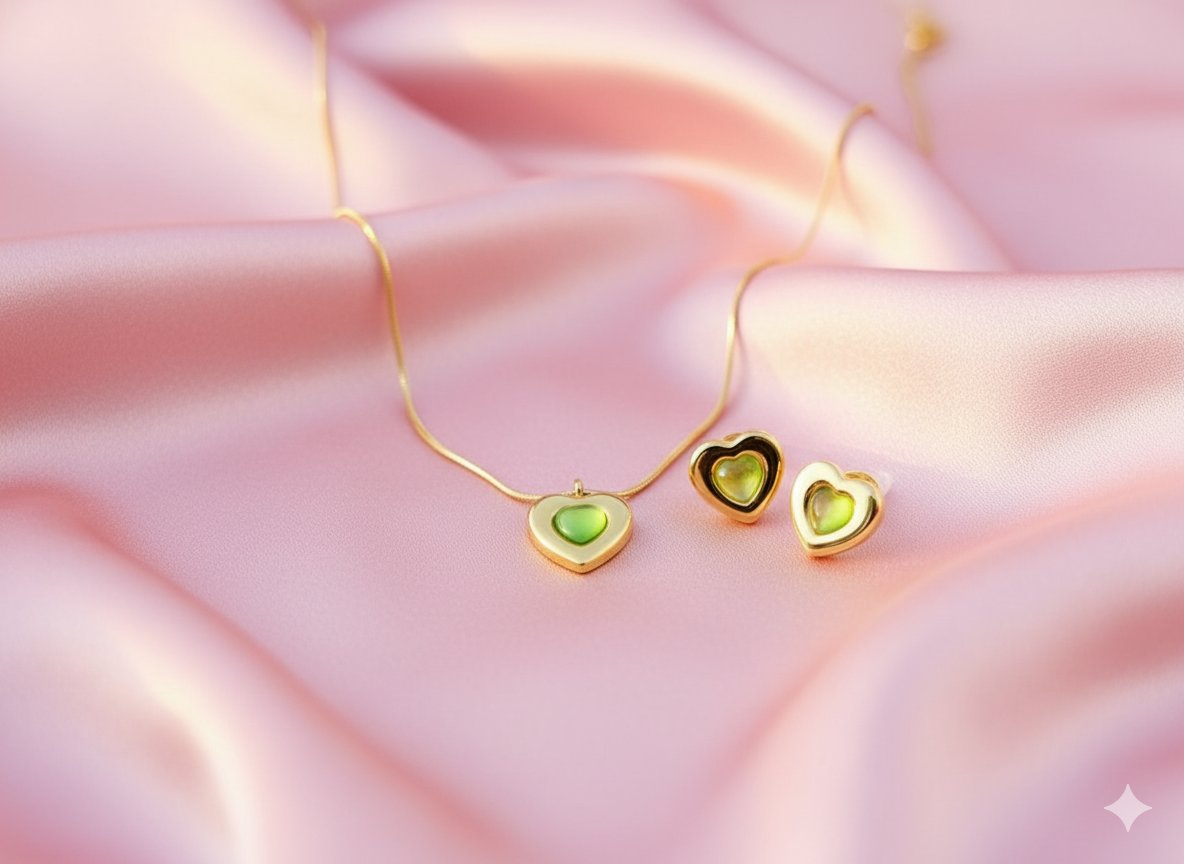 Evergreen Heart 18K Gold Plated Jewelry Set - Image 2