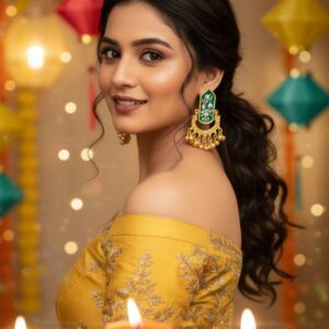 Kashmiri Floral Green 💚 Earrings