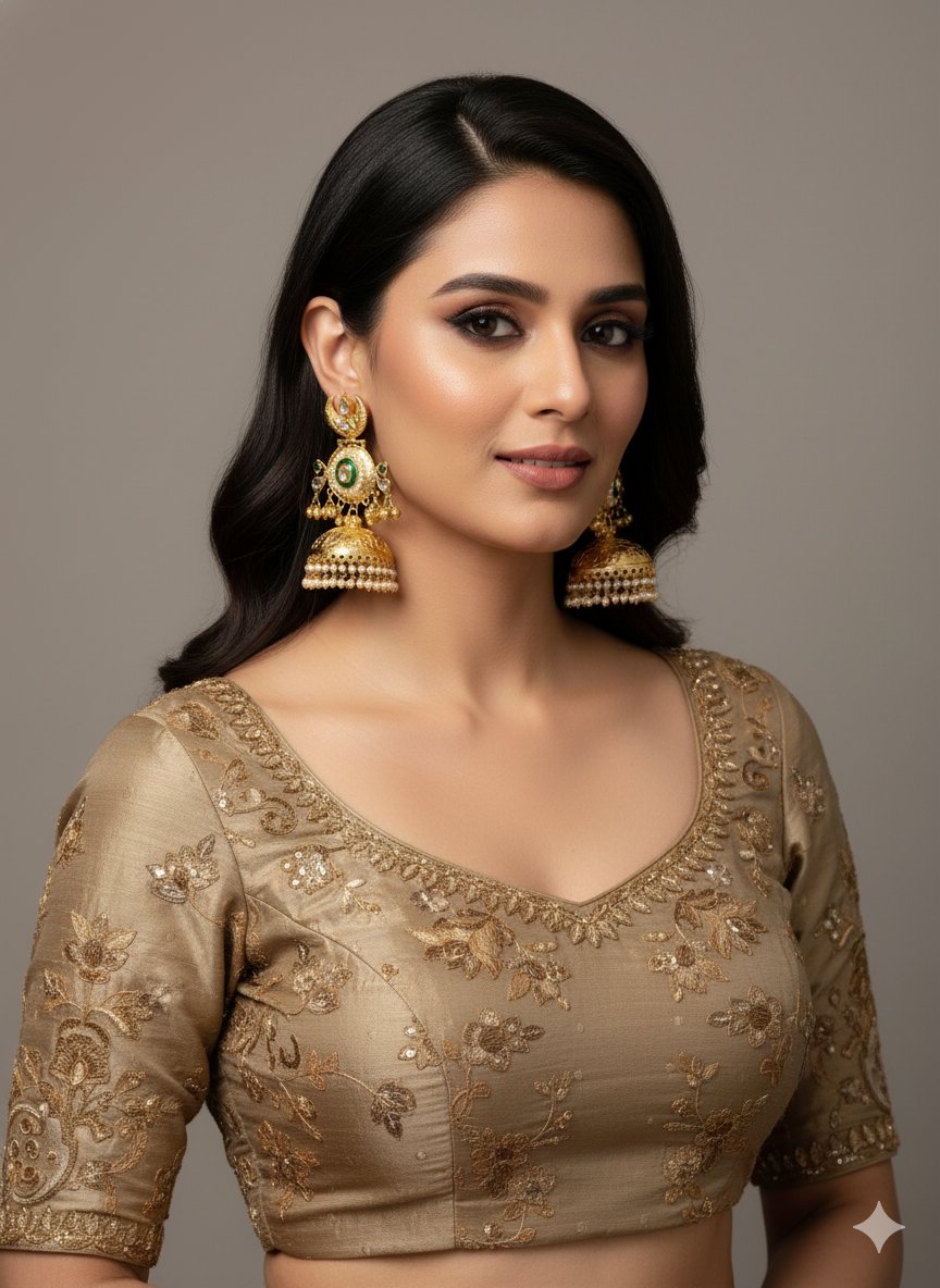 Zeenat Kashmiri Big Jhumka Earrings - Image 3