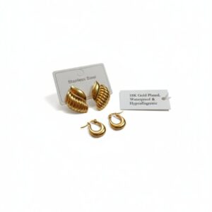 Luna Curve 18K Gold Plated Anti-Tarnish Earrings