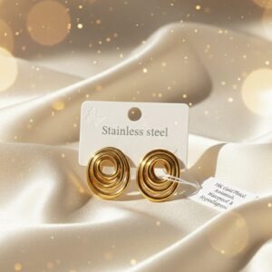 Aurora Spiral 18K Gold Plated Stud Earrings