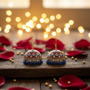 Neel Kamal Meenakari Jhumka Earrings