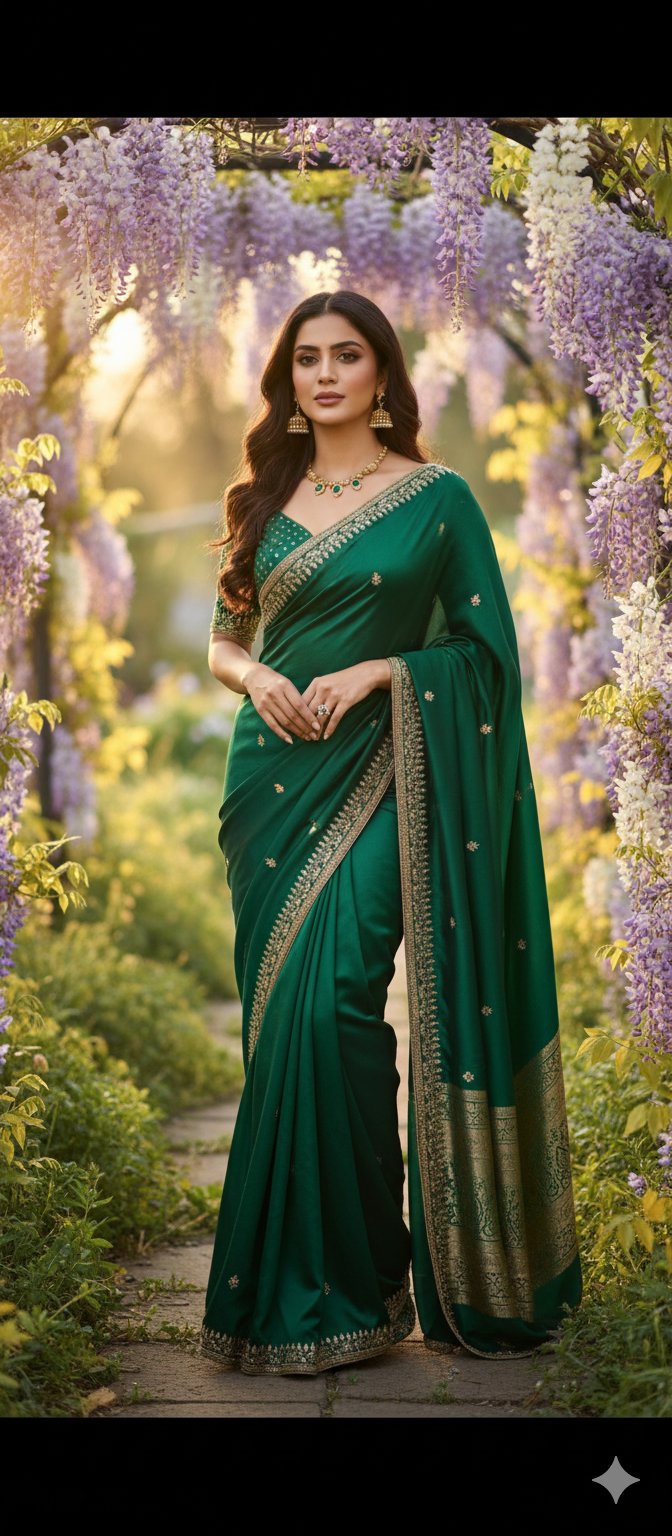 Aarohi Green Stone Matt Finish Necklace Set - Image 5