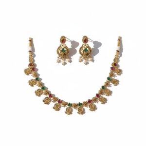 Floral Matt Finish Necklace Set