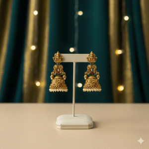 Heritage Temple Matt Finish Big Jhumka Earrings