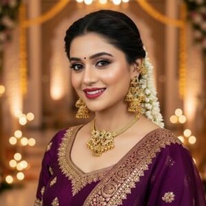 Triple Jhumka Matt Finish Traditional Necklace Set