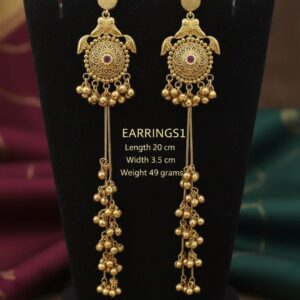 Kashmiri Noor Long Brass Earrings