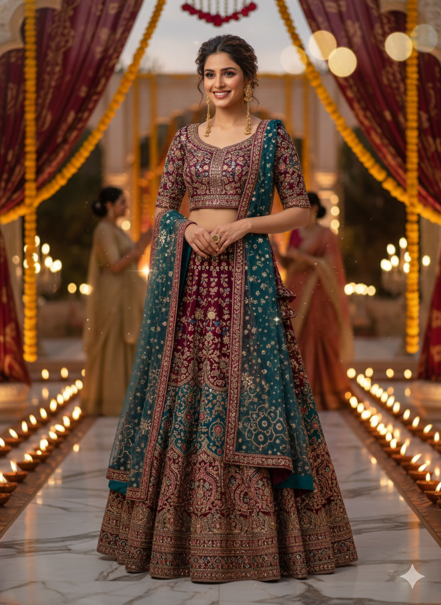 Kashmiri Noor Long Brass Earrings - Image 2