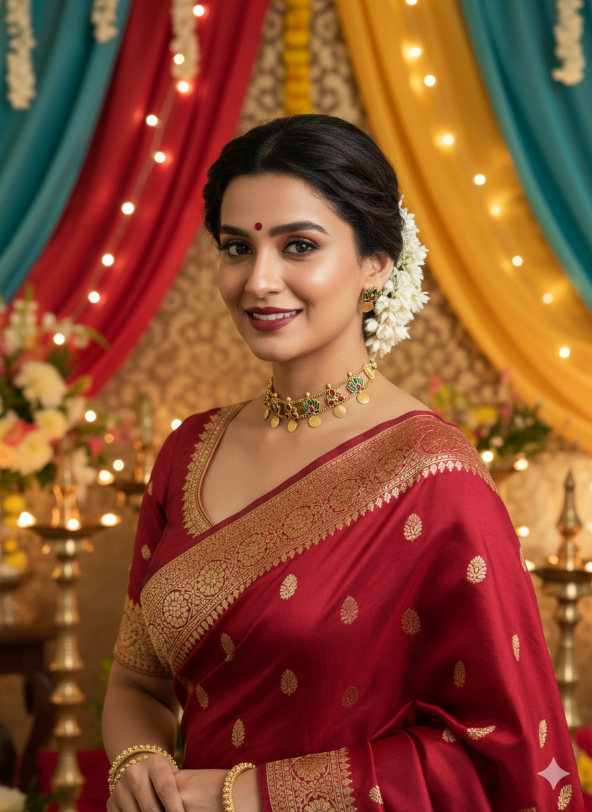 Vanika Lotus Coin Matt Finish Necklace Set - Image 8