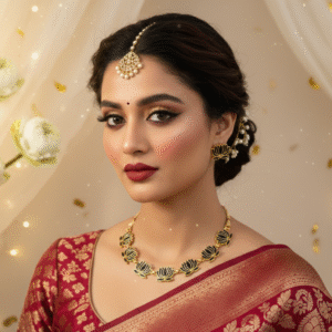 Midnight Lotus Grace Black Gold Necklace Set